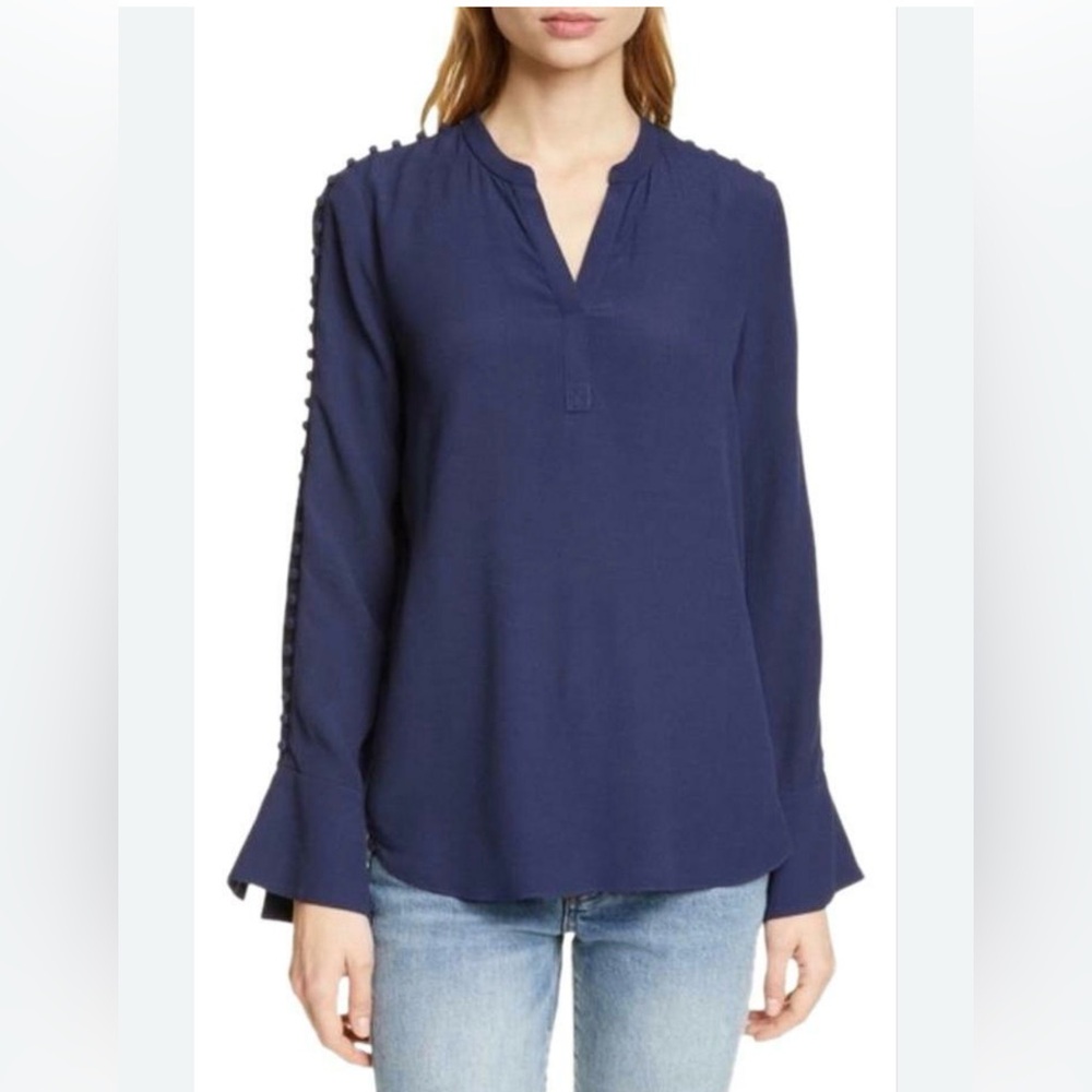 NWT Joie Abe Button Long Sleeve Blouse Midnight Size Medium
